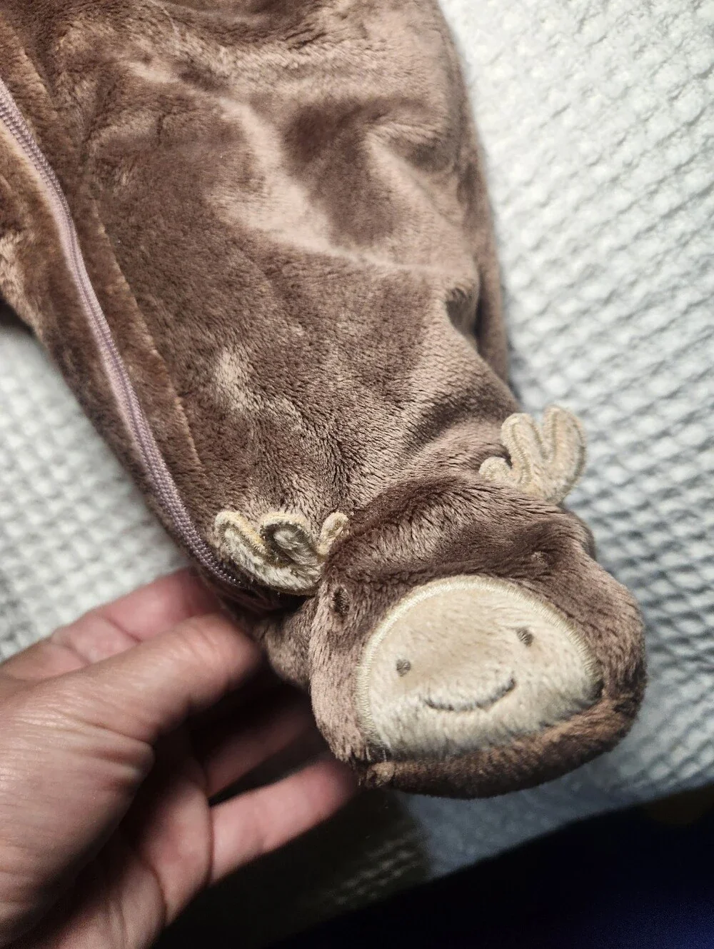 Carter's Brown Baby Moose Footed Warm for Winter - 3Months